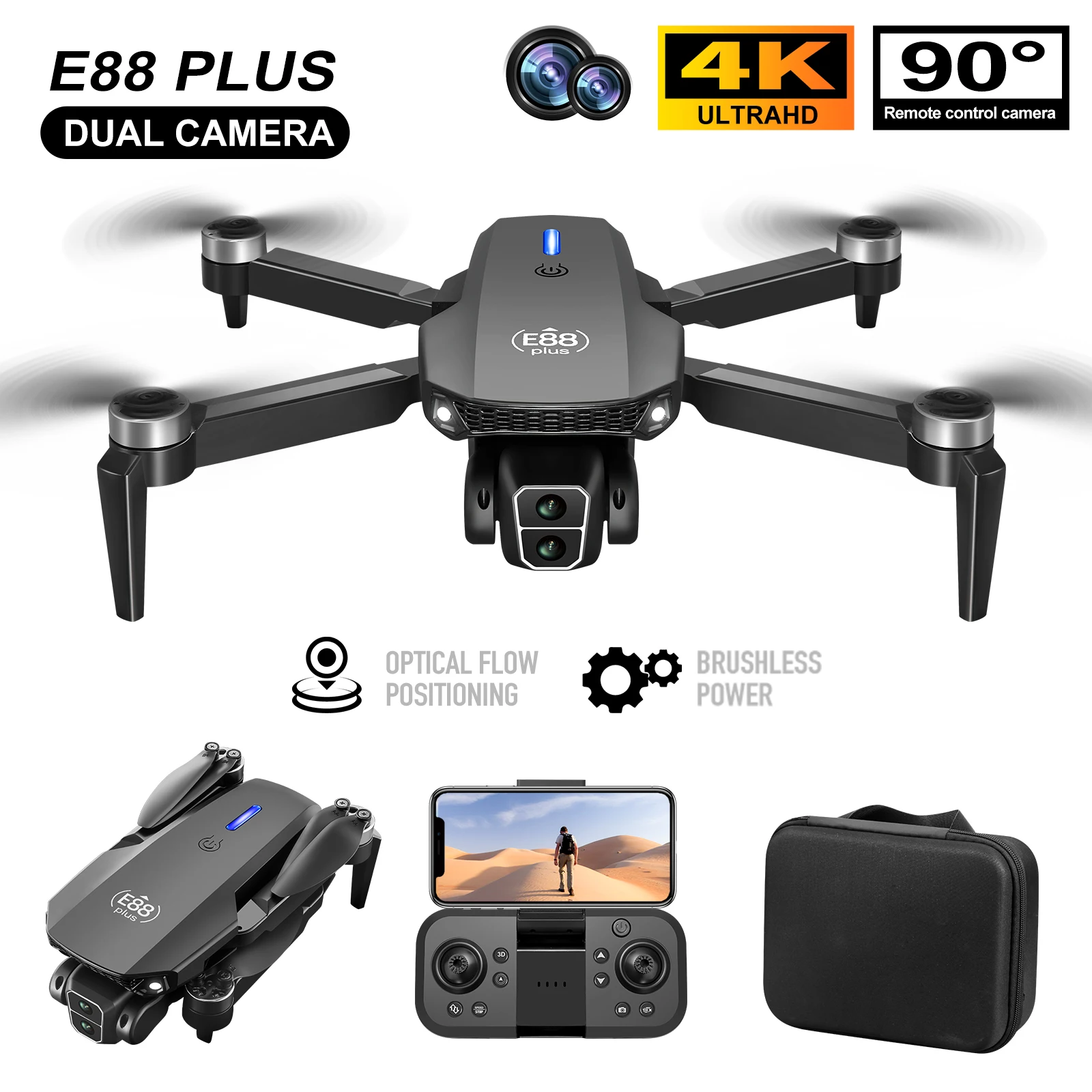 Rc Helicopter Case - Новый дрон для квадрокоптера E88 Plus: